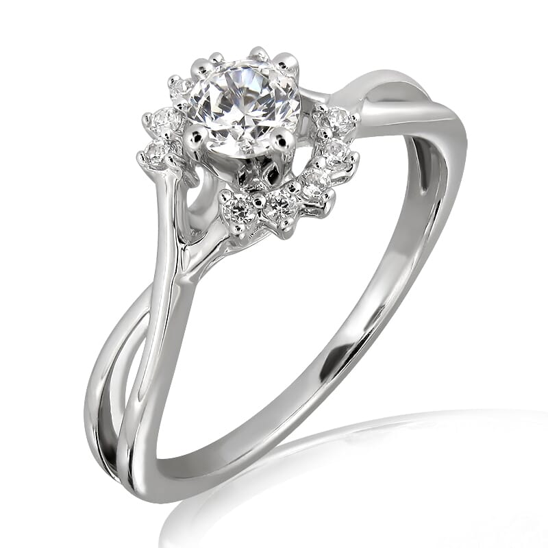 18KT Gold and 0.30 carat Side Diamond Engagement Ring with Certificate