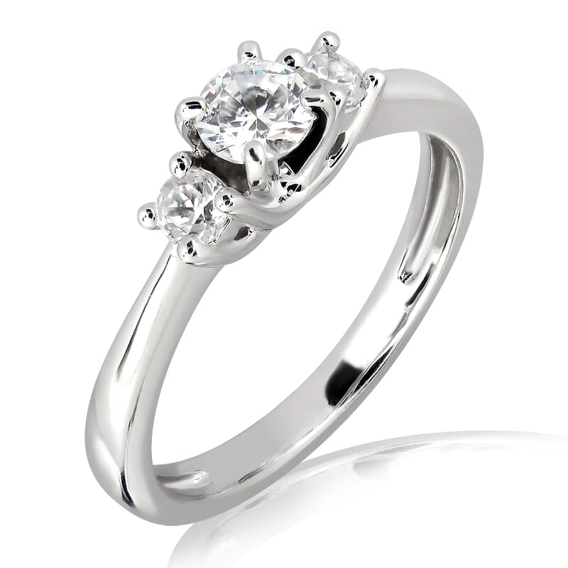 18KT Gold and 0.30 carat Three Stone Engagement Ring with Certificate