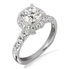 18KT Gold and 1.00 carat Halo Engagement Diamond Ring with Certificate