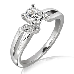 18KT Gold and 0.25 Carat E Color VS2 Clarity Diamond Ring