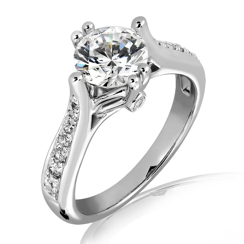 Moissanite Ring in 9KT or 14KT Gold with Certificate