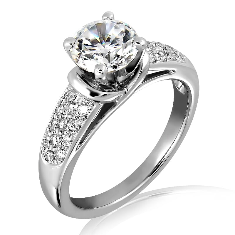 Moissanite Ring in 9KT or 14KT Gold with Certificate