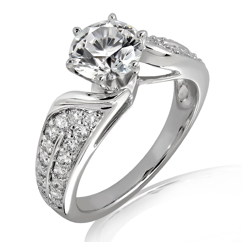 Moissanite Ring in 9KT or 14KT Gold with Certificate