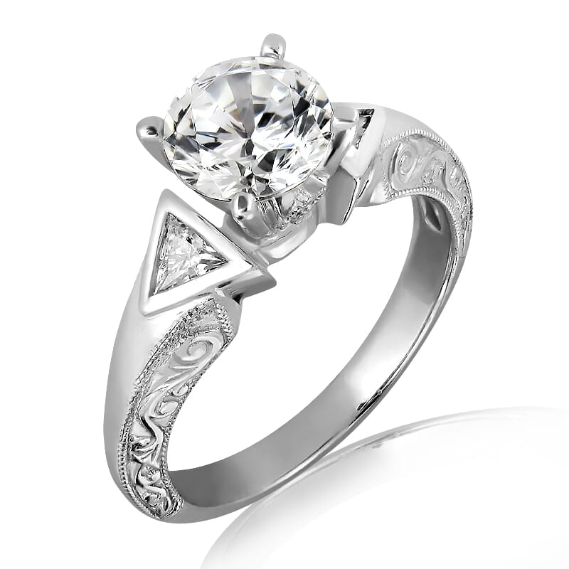 18KT Gold and 0.30 carat Side Diamond Engagement Ring with Certificate