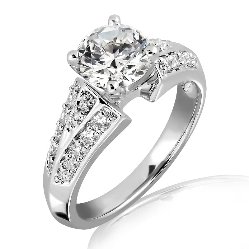 18KT Gold and 1.00 carat Side Diamond Engagement Ring with Certificate