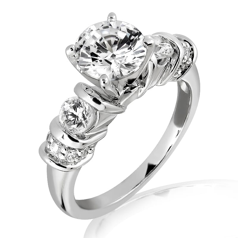 18KT Gold and 0.50 carat Side Diamond Engagement Ring with Certificate