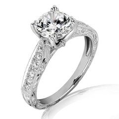 Moissanite Ring in 9KT or 14KT Gold with Certificate