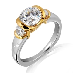18KT Gold and 0.30 carat Three Stone Engagement Ring with Certificate