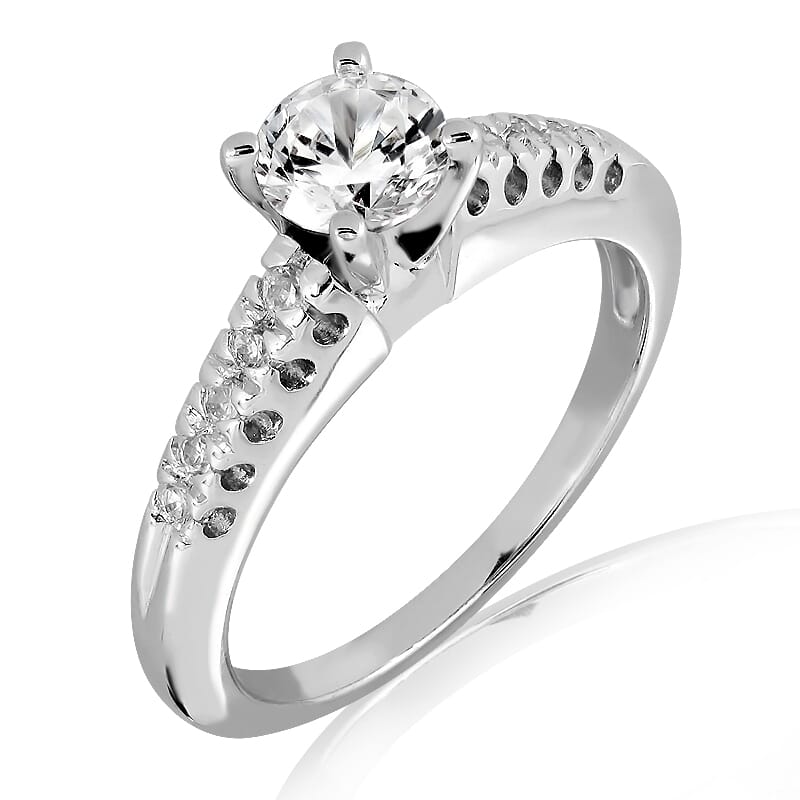 Moissanite Ring in 9KT or 14KT Gold with Certificate