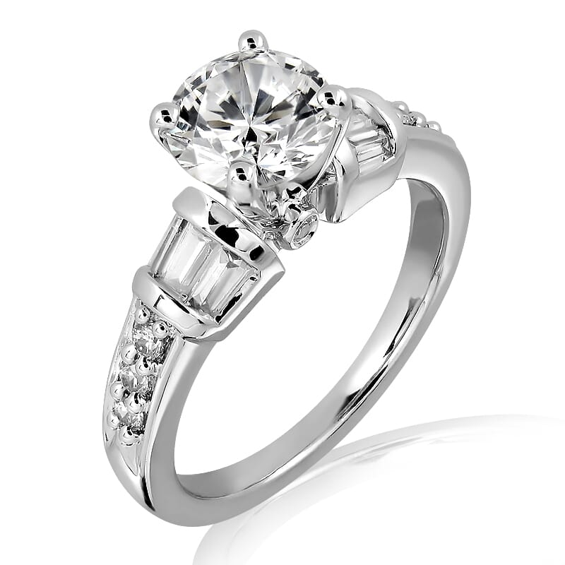 18KT Gold and 0.30 carat Side Diamond Engagement Ring with Certificate