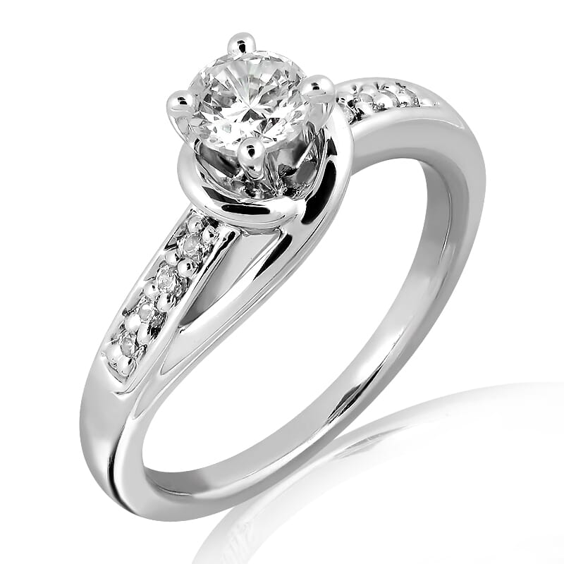 18KT Gold and 0.30 carat Side Diamond Engagement Ring with Certificate