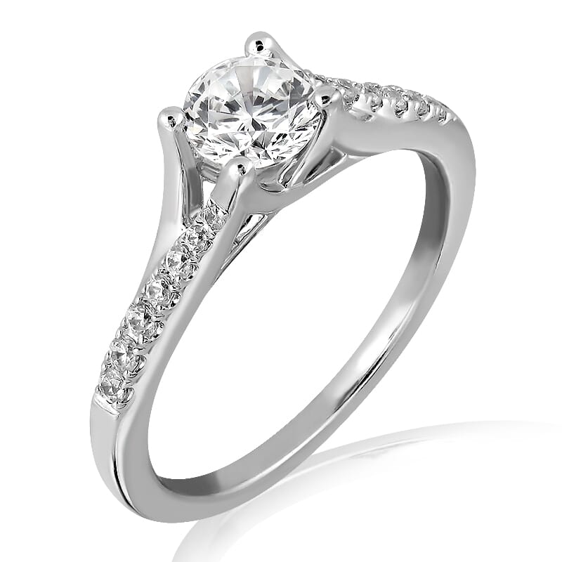 18KT Gold and 0.30 carat Side Diamond Engagement Ring with Certificate