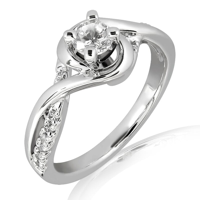 18KT Gold and 0.30 carat Side Diamond Engagement Ring with Certificate