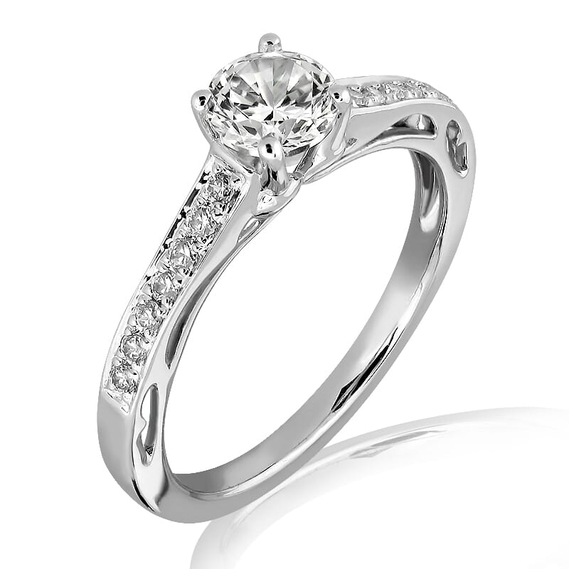 18KT Gold and 0.30 carat Side Diamond Engagement Ring with Certificate