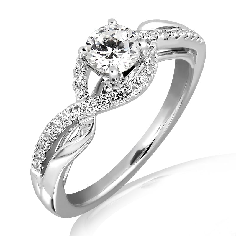 18KT Gold and 0.30 carat Side Diamond Engagement Ring with Certificate