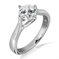 Kulap - 18k Gold and 0.30 carat Solitaire Engagement Diamond Ring with Certificate