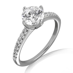 Moissanite Ring in 9KT or 14KT Gold with Certificate