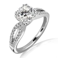 Moissanite Ring in 9KT or 14KT Gold with Certificate