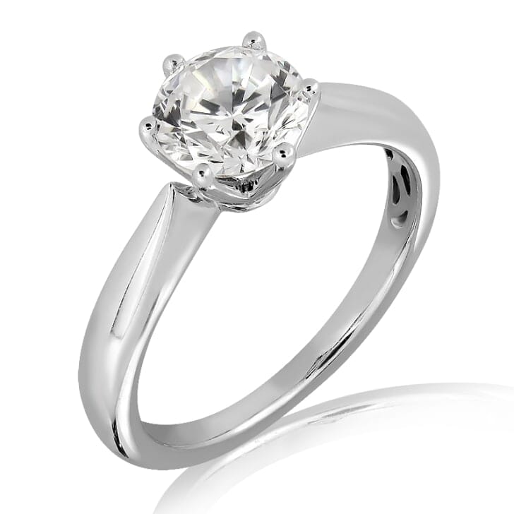 Moissanite Ring in 9KT or 14KT Gold with Certificate