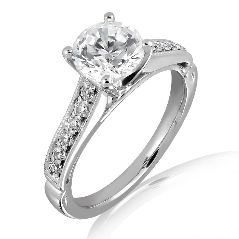 18KT Gold and 0.30 carat Side Diamond Engagement Ring with Certificate