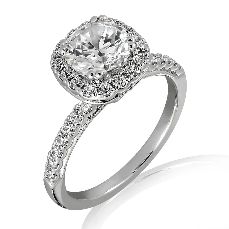 Moissanite Ring in 9KT or 14KT Gold with Certificate