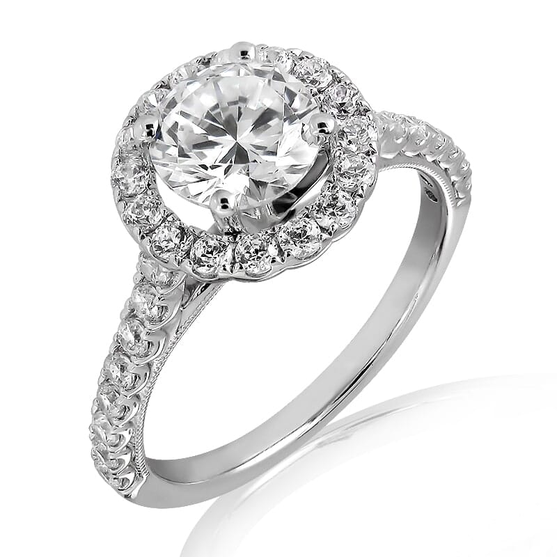 Moissanite Ring in 9KT or 14KT Gold with Certificate