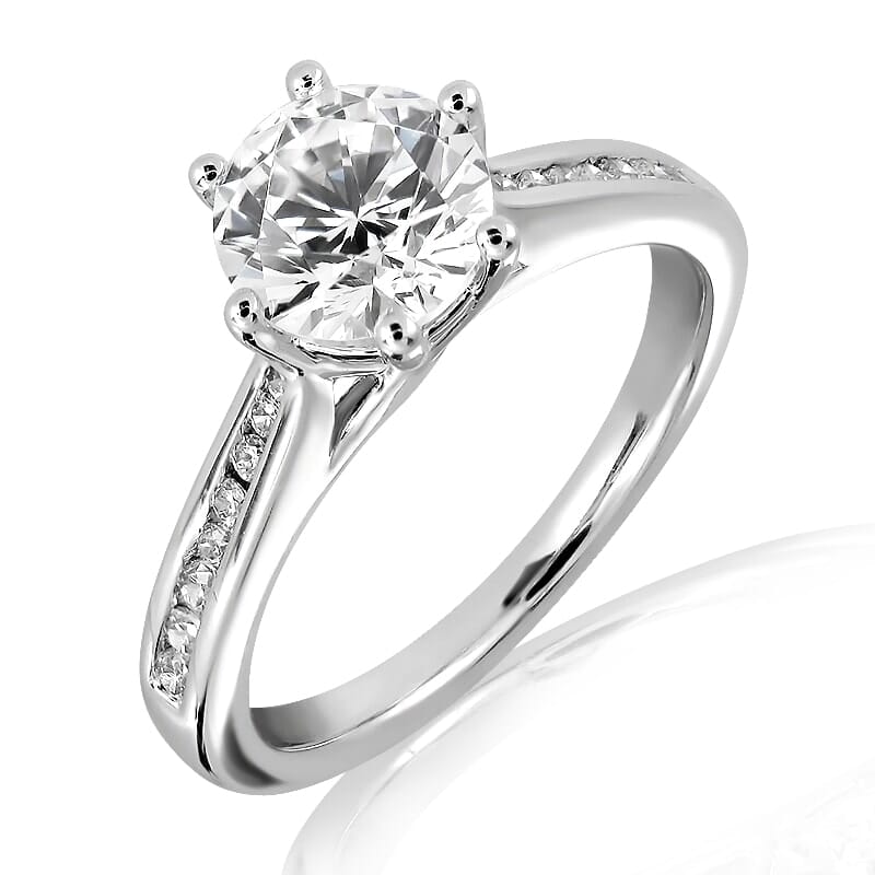 18KT Gold and 0.30 carat Side Diamond Engagement Ring with Certificate