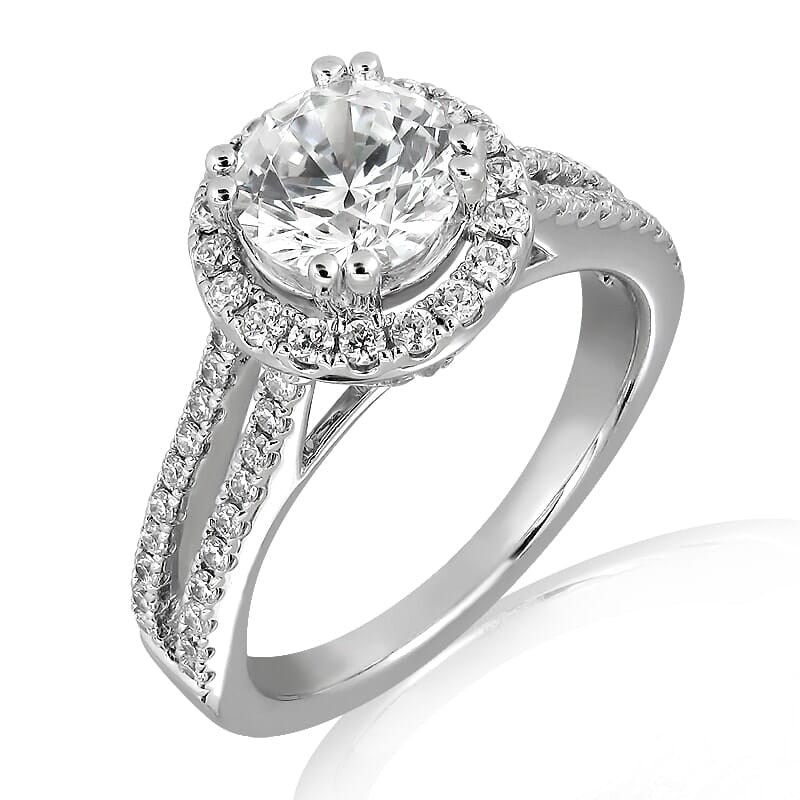 Moissanite Ring in 9KT or 14KT Gold with Certificate