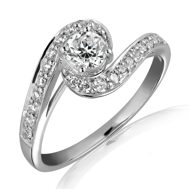 Moissanite Ring in 9KT or 14KT Gold with Certificate