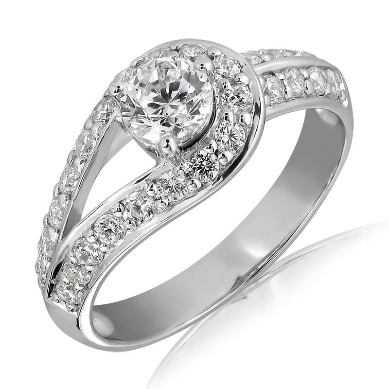 Moissanite Ring in 9KT or 14KT Gold with Certificate