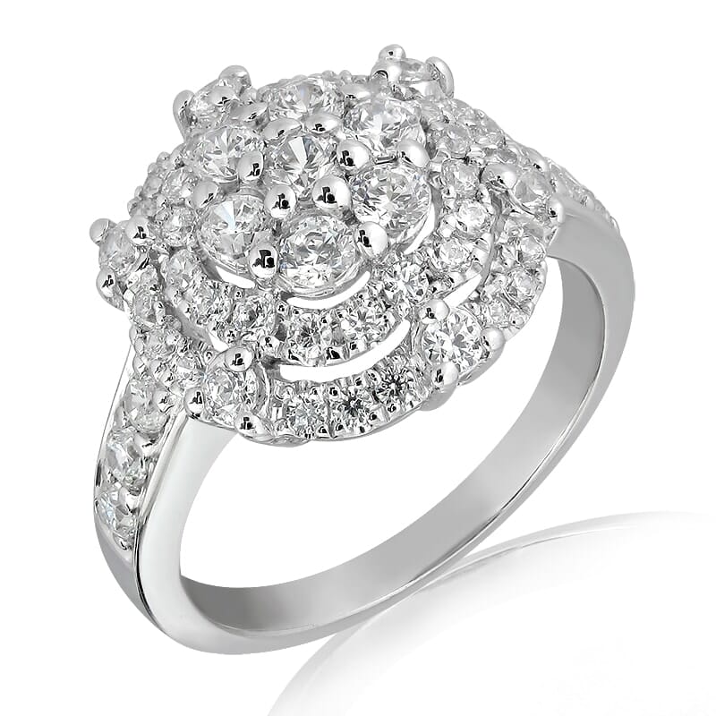 18K Gold and 1.00 Carat E Color VS1 Clarity Diamond Ring