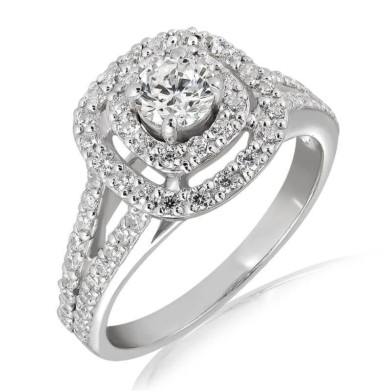 18K Gold and 0.75 Carat E Color VS1 Clarity Diamond Ring