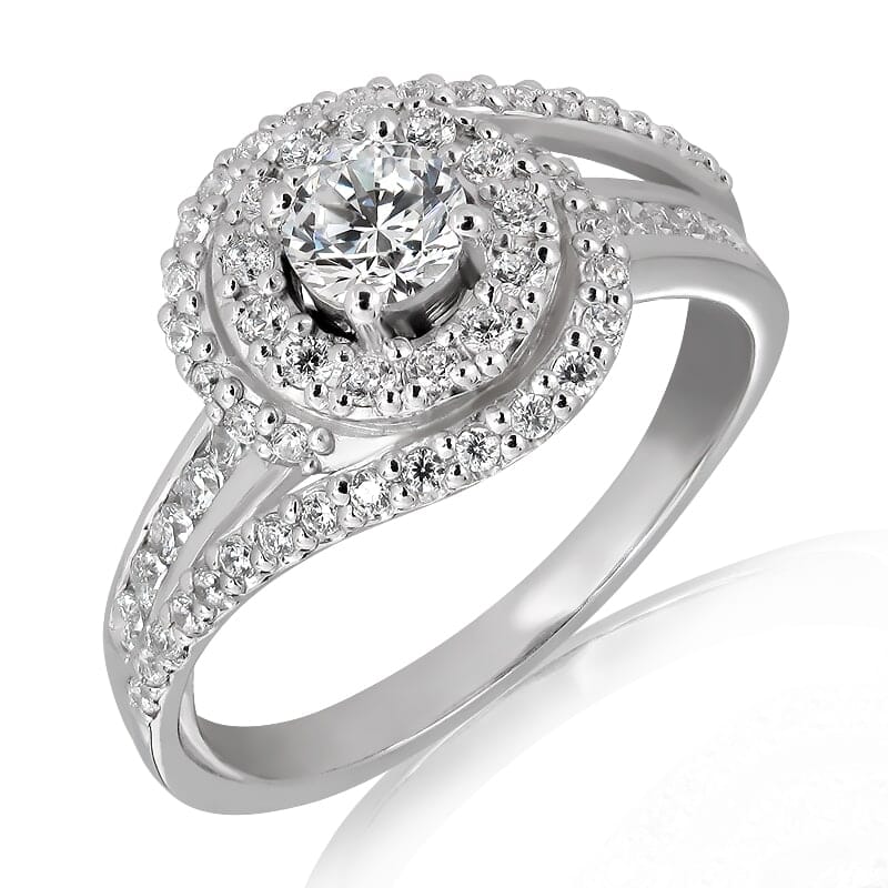 18K Gold and 0.75 Carat E Color VS1 Clarity Diamond Ring