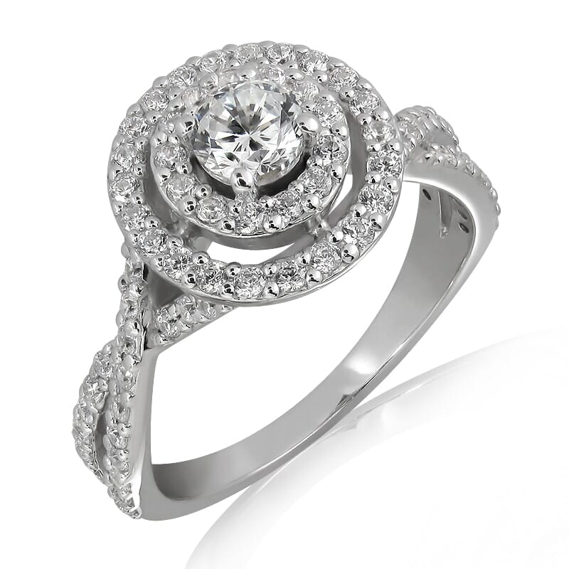 18K Gold and 1.00 Carat E Color VS1 Clarity Diamond Ring