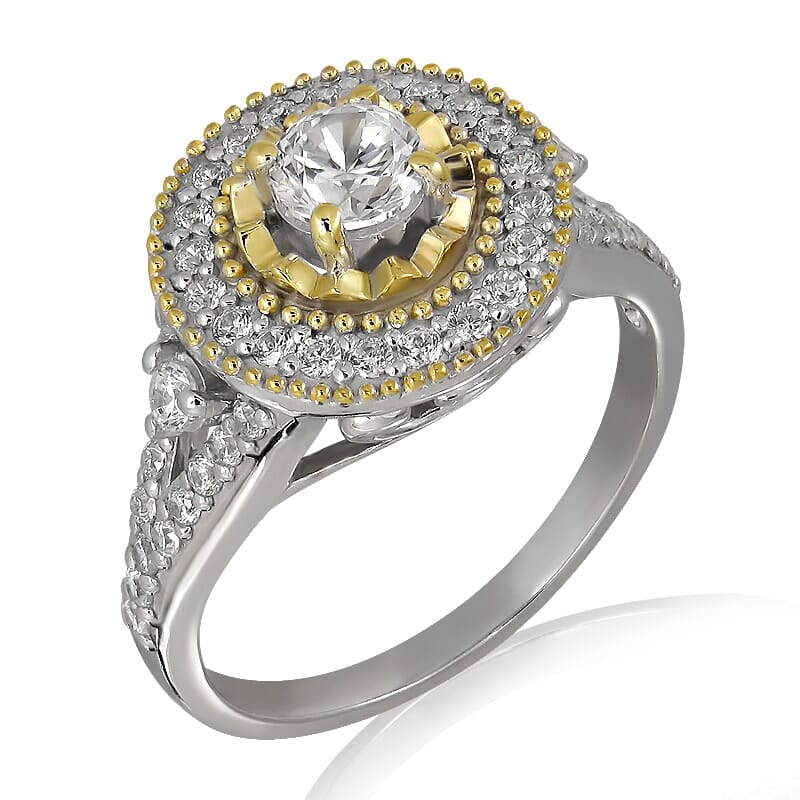 18K Gold and 0.75 Carat E Color VS1 Clarity Diamond Ring