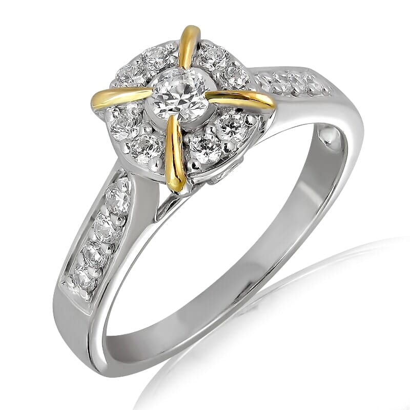 18K Gold and 0.35 Carat E Color VS1 Clarity Diamond Ring