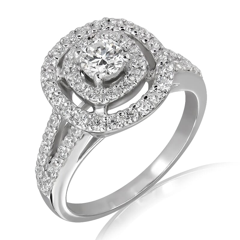 18K Gold and 0.85 Carat E Color VS1 Clarity Diamond Ring