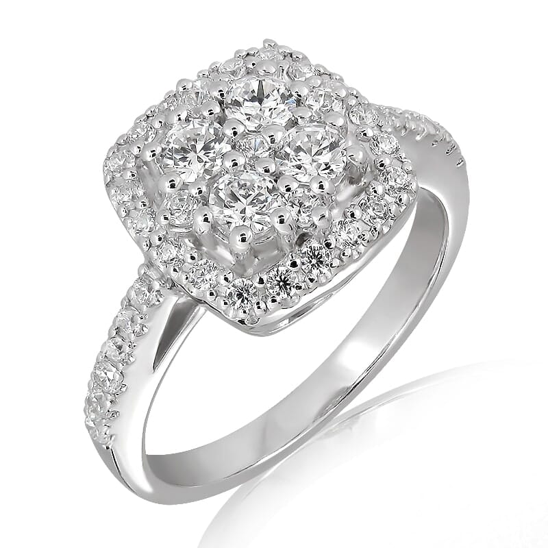 18K Gold and 0.75 Carat E Color VS1 Clarity Diamond Ring