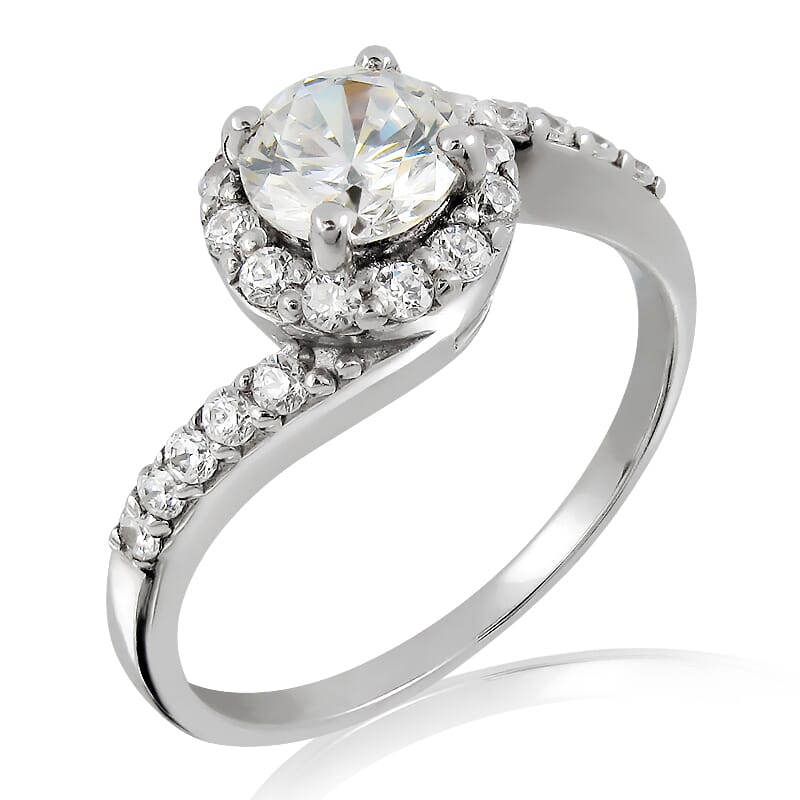 Moissanite Ring in 9KT or 14KT Gold with Certificate