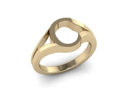 18KT Gold C Initial Ring