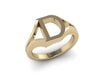 D Initial Ring in 18k Gold 