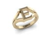  E Initial Ring in 18K Gold