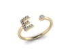 E Initial Ring in 18k Gold and 0.14 carat Diamond 