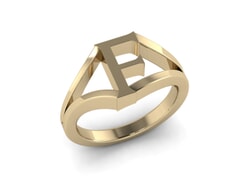18KT Gold F Initial Ring
