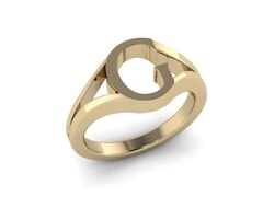 18KT Gold G Initial Ring
