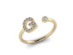 18KT Gold and 0.14 carat Diamond G Initial Ring
