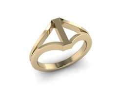 18KT Gold I Initial Ring
