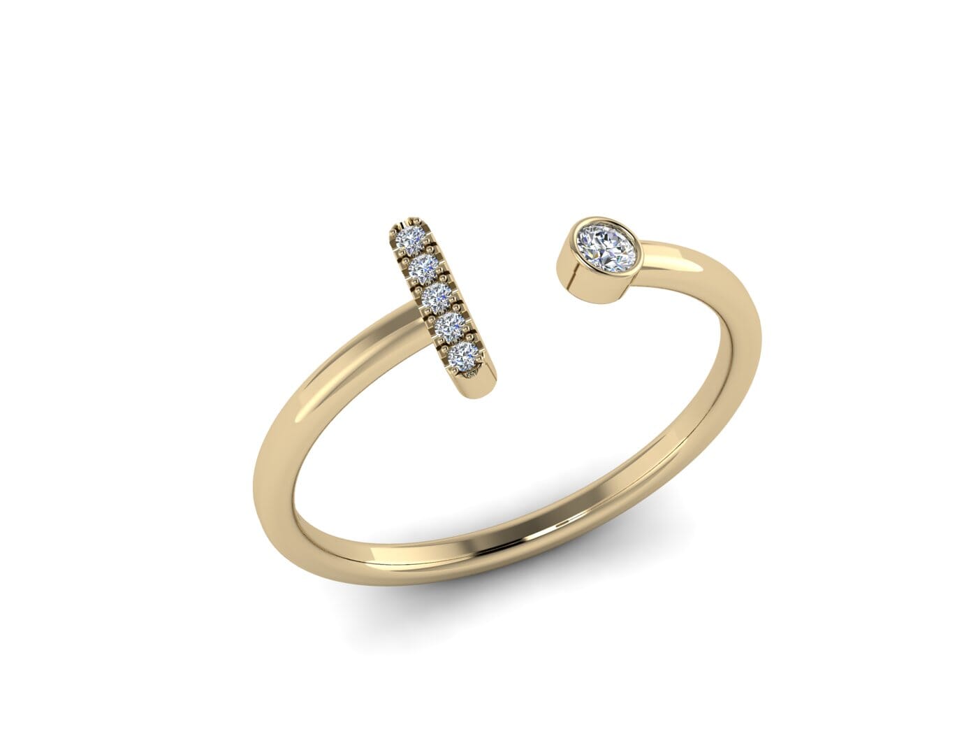  I Initial Ring in 18k Gold and 0.06 carat Diamond