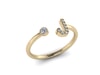  J Initial Ring in 18k Gold and 0.08 carat Diamond