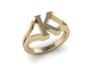 K Initial Ring in 18k Gold